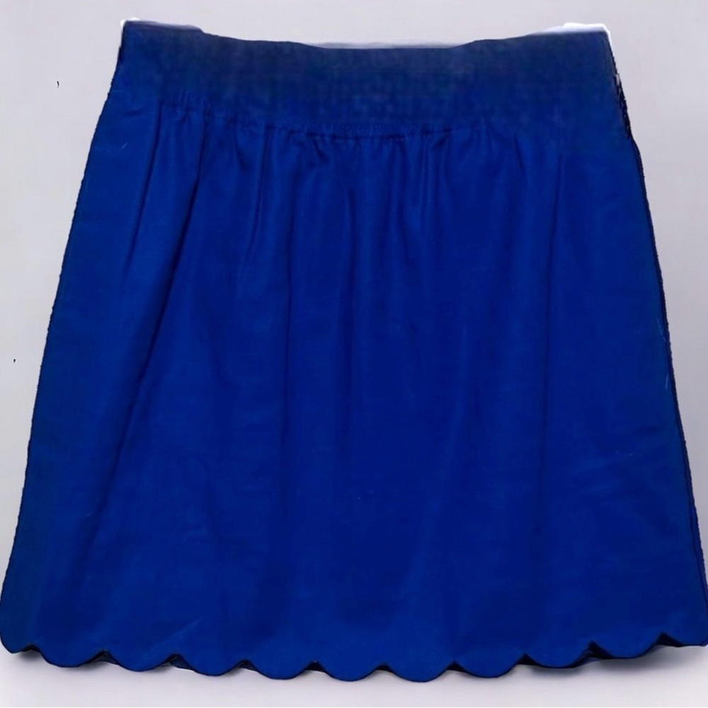 J.CREW Blue Scalloped Skirt/Sz8/NWOT